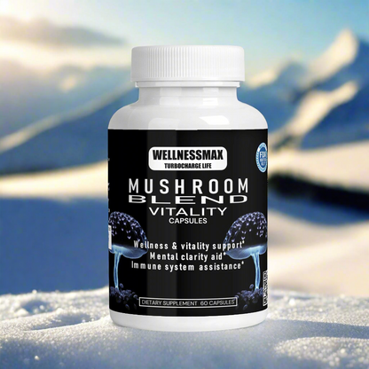 Mushroom Blend Vitality Capsules - Reishi, Lion's mane, Shiitake and Cordyceps Mushrooms.,