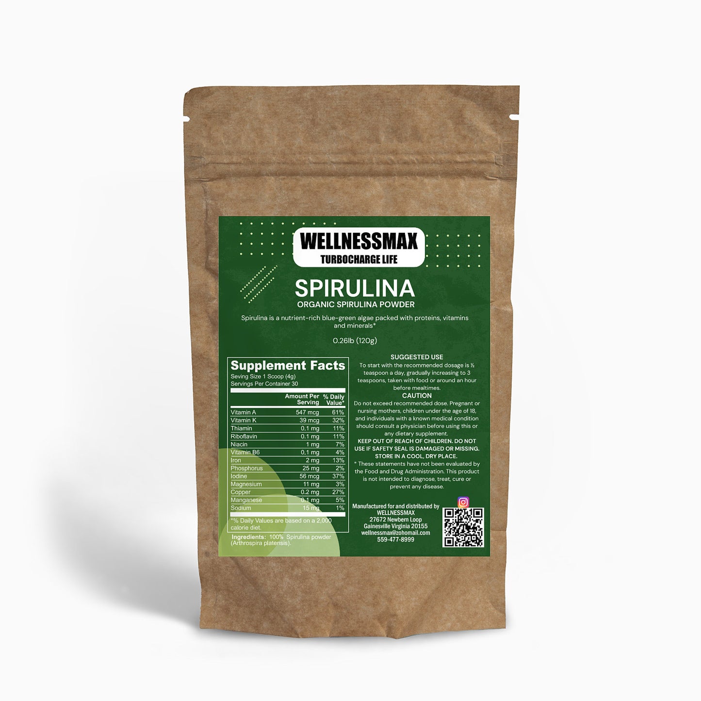 WellnessMax Spirulina Powder