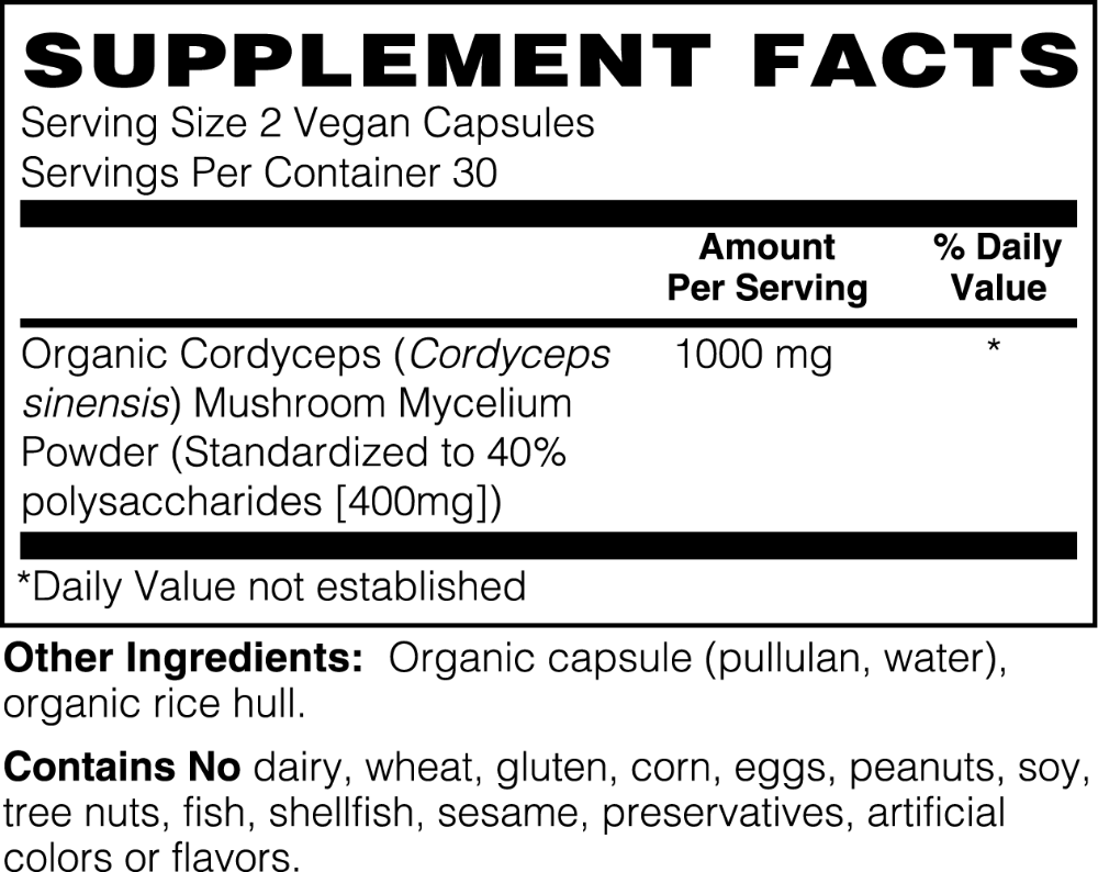 Integratore di funghi Cordyceps